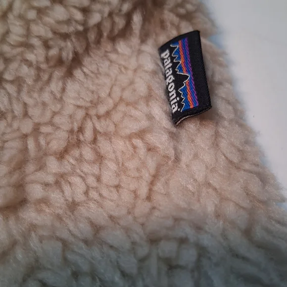 Patagonia Womens Divided Sky Sherpa Fleece Jacket Full Zip Pockets Ivory Size M - Picture 6 of 11